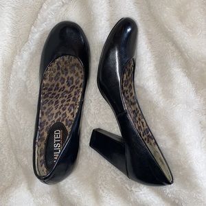 Classic black round toe pumps